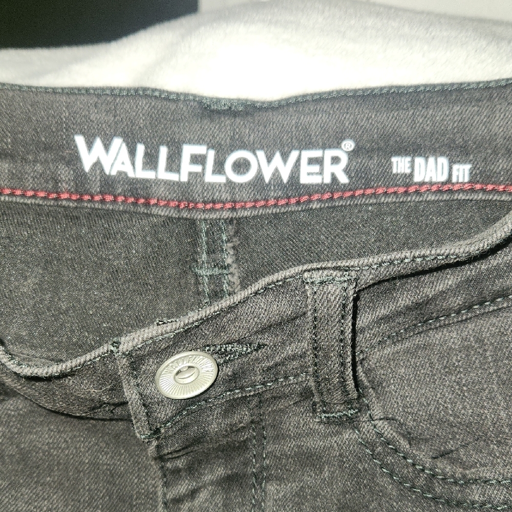 Wallflower Women's Washed Black Boyfriend Jeans